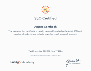 hubspot seo certificate